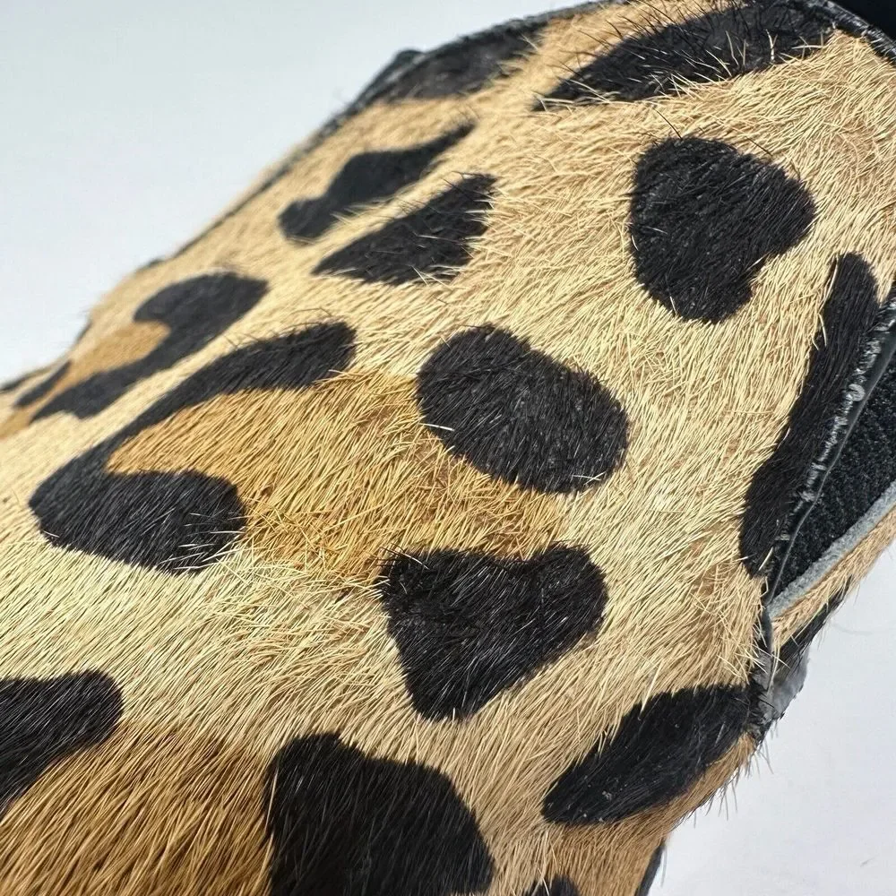 Steve Madden Shoes Womens 9M Tan Ecentrcl Animal Print Cow Hair Slip On Sneakers